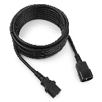 Кабель питания сист.блок-монитор Cablexpert PC-189-1-5M, 5м, C13-C14, 3x1кв.мм., черный, с заземлением, фото 1