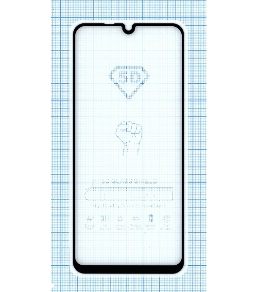 Защитное стекло 'Полное покрытие' Huawei Y8p черный