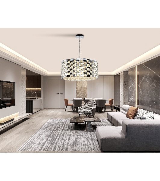Люстра Ambrella light LH41006/18 CH/CL хром/прозрачный E14*18 max 40W D700*320
