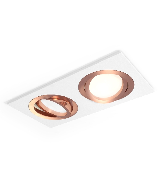 Комплект встраиваемого поворотного светильника Ambrella light XC7635084 SWH/PPG белый песок/золото розовое полированное MR16 GU5.3 (C7635, N7005)