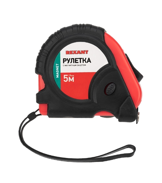 Рулетка измерительная Rexant 'Профи' прорезиненный корпус, магнитная, 5 м х 19 мм