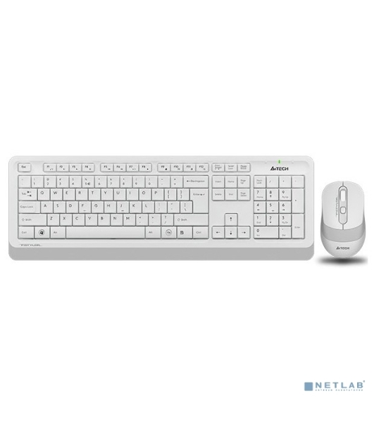 Комплект клавиатура+мышь A4Tech FStyler FG1010 беспроводной, USB, 2000 DPI, белый/серый