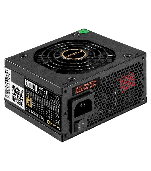 Блок питания 650W ExeGate M650 GOLD (SFX, APFC, КПД 90% (80 PLUS GOLD), 9см fan, 24pin, (4+4)pin, 2xPCI-E, 6xSATA, 3xIDE, 1xFDD, Full Cable Management, black, ATX adapter, Retail box)