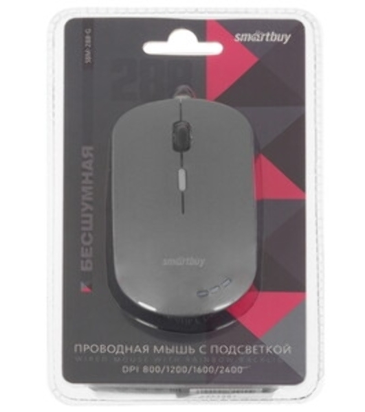 Мышь проводная Smartbuy (SBM-288-G) серый металлик