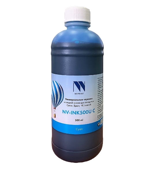 Чернила NVPrint NV-INK500U Cyan универсальные на водной основе для аппаратов Сanon/Epson/НР/Lexmark (500 мл) (Китай)