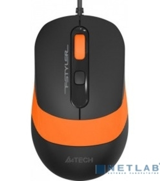 Комплект клавиатура+мышь A4Tech FStyler F1010 проводной, USB, 1600 DPI, чёрный/оранжевый