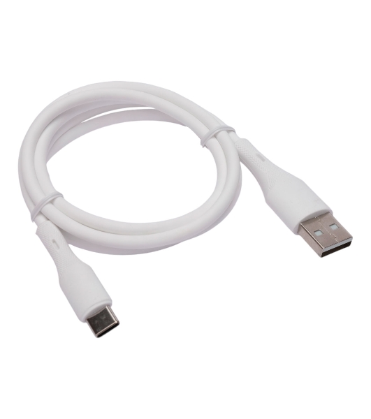 Кабель USB2.0 Cablexpert CC-USB2S-AMCM-1M-W, AM/Type-C, 3А, 18Вт, QC3.0, силиконовый, медь, 1м, белый, пакет
