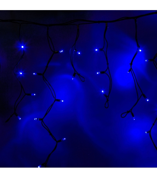 Гирлянда Neon-night Айсикл (бахрома) светодиодный, 5,6 х 0,9 м, черный провод 'каучук', 230 В, диоды синие, 240 LED