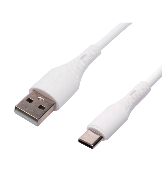 Кабель USB2.0 Cablexpert CC-USB2S-AMCM-1M-W, AM/Type-C, 3А, 18Вт, QC3.0, силиконовый, медь, 1м, белый, пакет