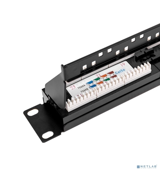 Панель коммутационная Rexant с кабельным органайзером 19', 1U, 24 порта, U/UTP, RJ-45, CAT 5e PRO