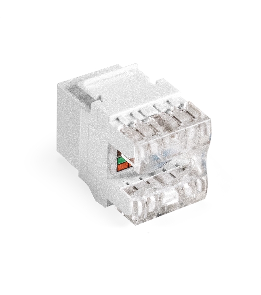 Модуль-вставка Keystone Jack RJ-45 ExeGate KJ-8P8C-U-C5e-180SH-Dual (Кат.5e, неэкранированная, 180 градусов, со шторками, IDC Krone/110)