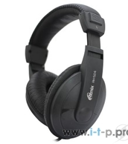 Проводные наушники Ritmix RH-524 черный, накладные, Jack 3.5 мм, складная конструкция