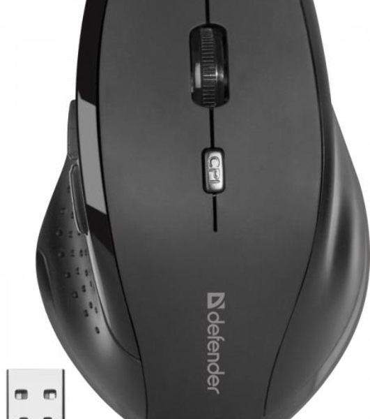 Мышь беспроводная Defender Accura MM-365 черный, 1600 dpi, радиоканал, USB, кнопки - 6