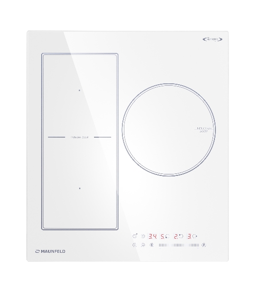 Индукционная варочная панель Maunfeld CVI453SBWH Inverter, конфорок: 3 шт., стеклокерамика, независимая, белый