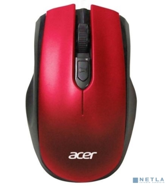 Мышь беспроводная Acer OMR032 черный/красный, 1600 dpi, радиоканал, USB, кнопки - 4