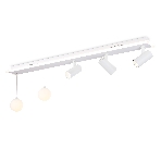 Потолочный светодиодный светильник Ambrella light FL66201/1+5 WH белый 67W 3000K-6400K+G9/2 1000*100*400 (ПДУ ИК), фото7