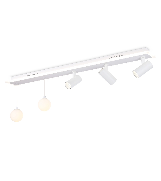 Потолочный светодиодный светильник Ambrella light FL66201/1+5 WH белый 67W 3000K-6400K+G9/2 1000*100*400 (ПДУ ИК)