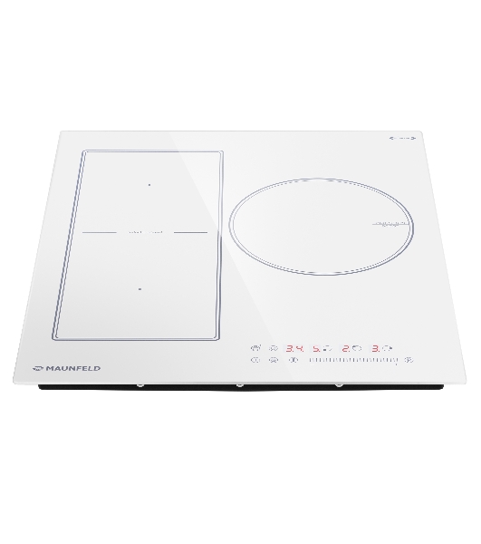Индукционная варочная панель Maunfeld CVI453SBWH Inverter, конфорок: 3 шт., стеклокерамика, независимая, белый
