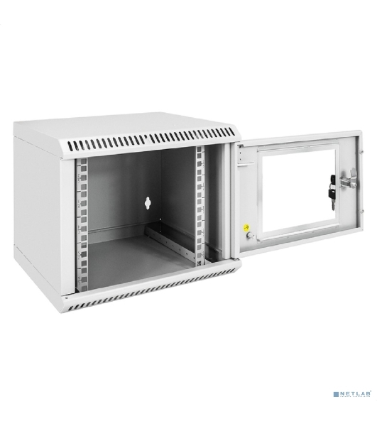 Шкаф телекоммуникационный 10' настенный 6U ExeGate EC-WM-6U.280.G.GREY (10', 6U, 350x280x287мм (ШхГхВ), передняя дверь закаленное стекло, пыле- и влагозащита IP23, светло-серый RAL 7035)