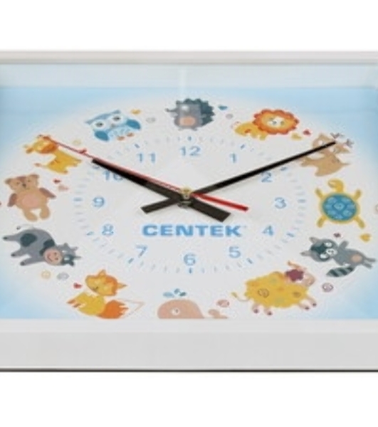 Часы настенные Centek СТ-7103 (щенок) 25х25 см, квадрат, шаговый ход, кварцевый механизм