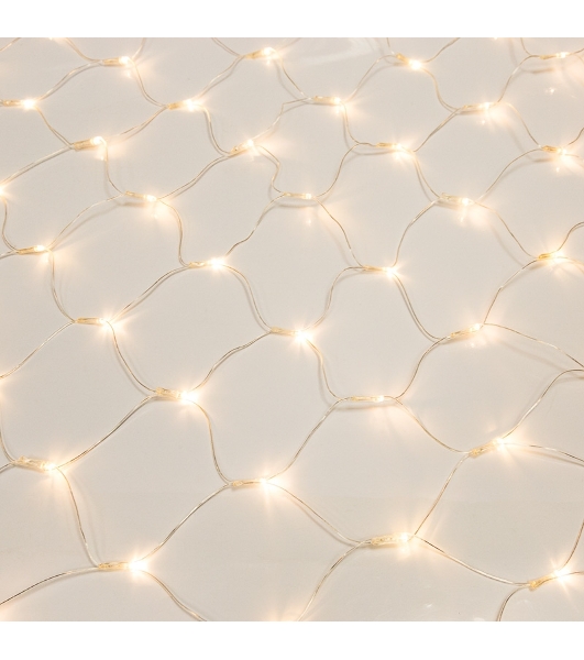 Гирлянда 'Сеть' 1,5х1,5 м, прозрачный ПВХ, 96 LED теплый белый