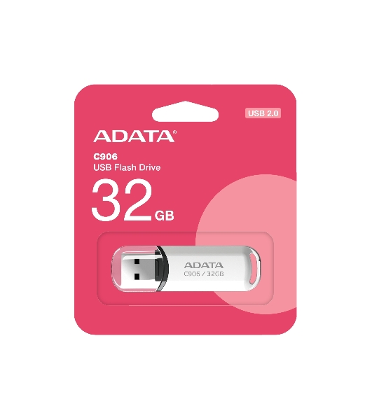 Флешка USB ADATA C906 (AC906-32G-RWH), 32Gb, USB 2.0, R/W 15/5, белый
