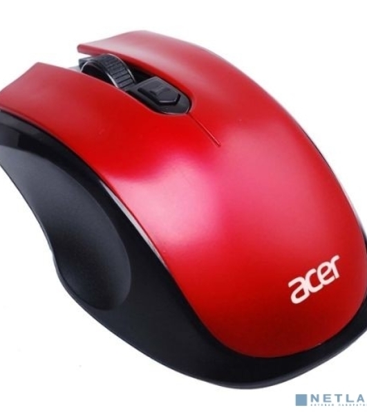 Мышь беспроводная Acer OMR032 черный/красный, 1600 dpi, радиоканал, USB, кнопки - 4
