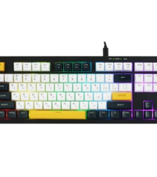 Клавиатура проводная Ritmix RKB-587BL синий-белый-оранжевый