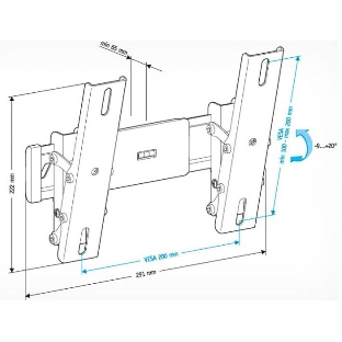 Кронштейн для телевизора Holder LCD-T2611 черный 22'-47' макс.30кг настенный наклон