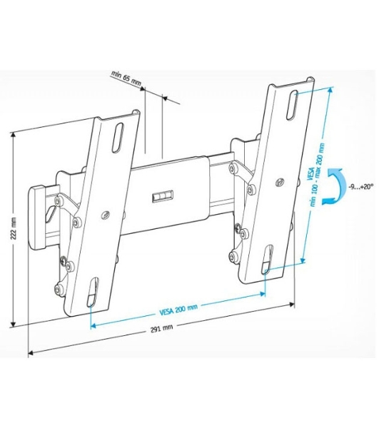 Кронштейн для телевизора Holder LCD-T2611 черный 22'-47' макс.30кг настенный наклон