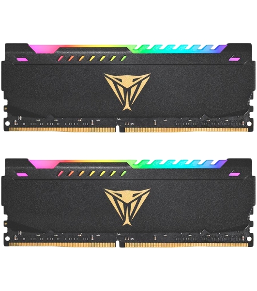 Оперативная память Patriot Viper Steel, DDR4, 64GB (2x32GB), 3600MHz, CL20, DIMM, с радиатором, RGB, черный