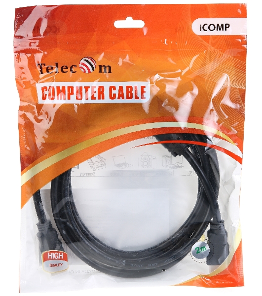 Кабель Telecom HDMI-19M --- HDMI-19M ver 2.0+3D/Ethernet,2 фильтра 2m TCG200F-2M