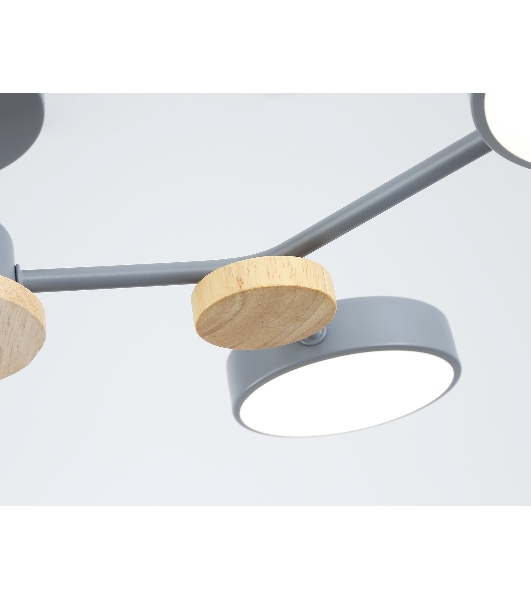 Светильник Ambrella light FL4859/4 GR/WD серый/дерево 60W 3000-6000K 700*400*120 (без ПДУ)