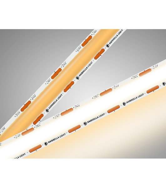 Светодиодная лента Ambrella light GS4801 COB 616Led/19W m/ 24V IP20 3000K/ 5m*12mm*2mm (2 конт.)