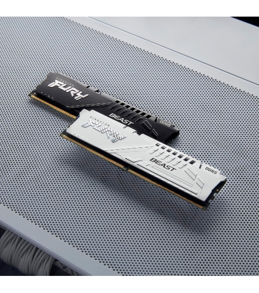 Оперативная память Kingston Fury Beast, DDR5, 32Gb (1x32GB), 5200MHz, CL40, DIMM, радиатор, белый