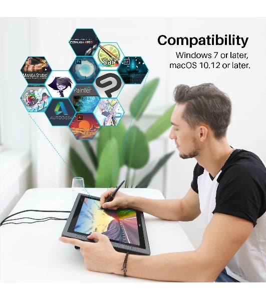 Графический монитор Huion Kamvas Pro 20 (2019), 19.5', 1920x1080, 8192 уровней, HDMI