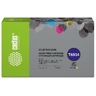 Картридж струйный Cactus CS-EPT693400 (T6934) желтый (350 мл) для Epson SureColor SC-T3000/T3070/T3200/T5000/5200