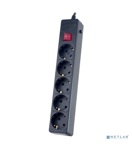 Сетевой фильтр Perfeo 'POWER+',PF_A4660 (3,0 м, 5 розеток, черный (PF-PP-5/3,0-B))