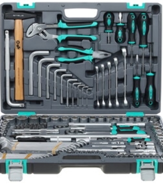 Набор инструментов Stels 141071/2'' 3/8'' 1/4'' CrV пластиковый кейс 142 предм.