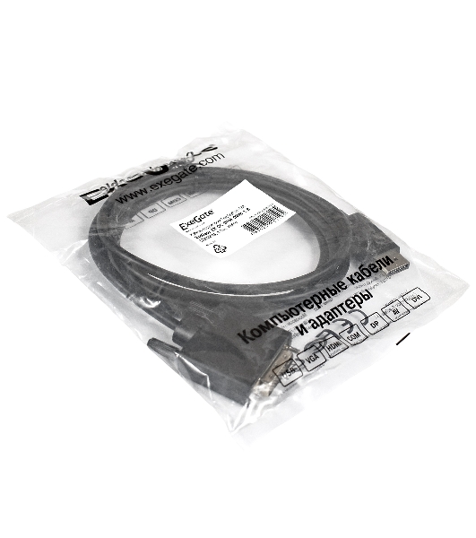 Кабель-переходник ExeGate EX284908RUS DisplayPort -DVI ExeGate EX-CC-DPM-DVIM-1.8 (20M/25M, 1,8м, экран)