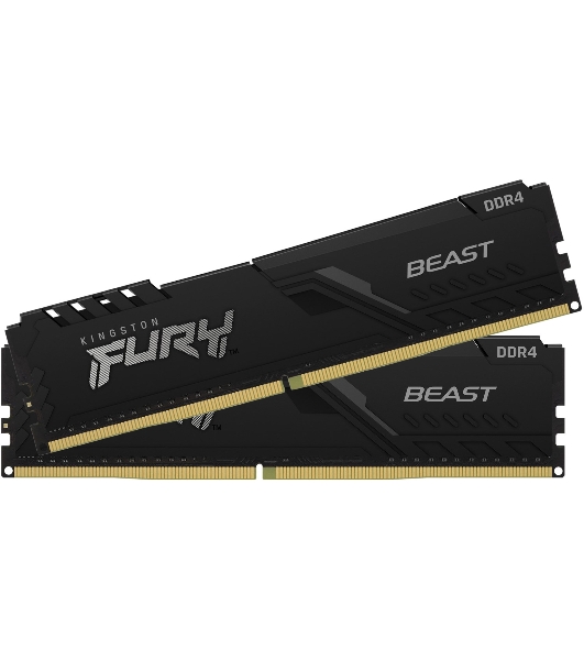 Оперативная память Kingston Fury Beast, DDR4, 64GB (2x32GB), 3200MHz, CL16, DIMM, черный