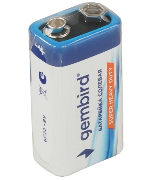 Батарейка солевая Gembird Gb-6F22-1F, тип Крона(6F22), 1шт, пленка, 9 В