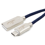Кабель USB2.0 Cablexpert CC-P-mUSB02Bl-1.8M, AM/microB, серия Platinum, длина 1.8м, синий, блистер, фото2