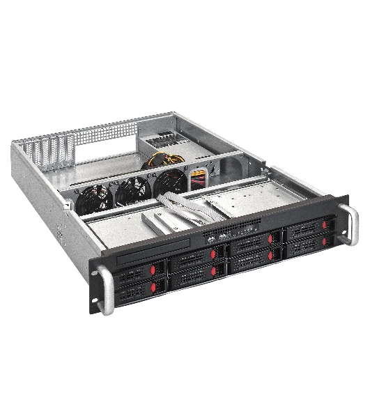 Серверный корпус ExeGate Pro EX293178RUS 2U550-HS08 RM 19', высота 2U, глубина 550, БП 1U-900ADS, 8xHotSwap, USB