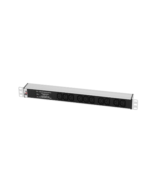 Блок розеток Rem-10 без шнура с фил. и инд., 10 IEC 60320 C13, вход IEC 60320 C14, 10A, алюм., 19' (R-10-10C13-FI-440-Z)