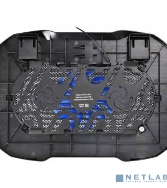 Подставка Buro 15.6'357x265x33мм 1xUSB 1x 140ммFAN 345г металлическая сетка/пластик черный