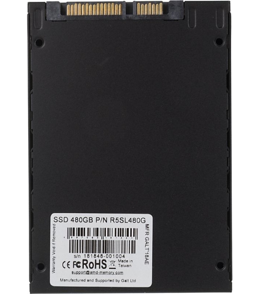 Накопитель SSD AMD Radeon R5 R5SL480G, 480Gb, 2.5', SATA III, R/W 565/527