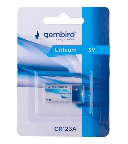 Батарейка литиевая Gembird Gb-CR123A-1B, тип CR123A, 1шт, блистер