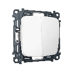 Комплект механизма 2-клавишного перекрестного выключателя 10A-250V OMEGA Белый матовый QUANT (OP1230, VM125) MO123030, фото 1
