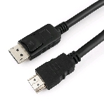 Кабель Cablexpert DisplayPort->HDMI, 7.5м, 20M/19M, черный, экран, пакет , фото 1